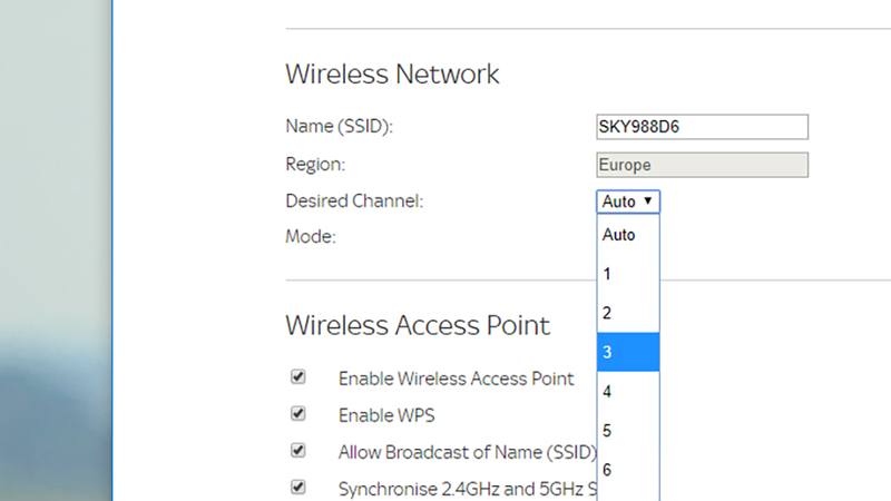 Router channel settings. Image: Screenshot